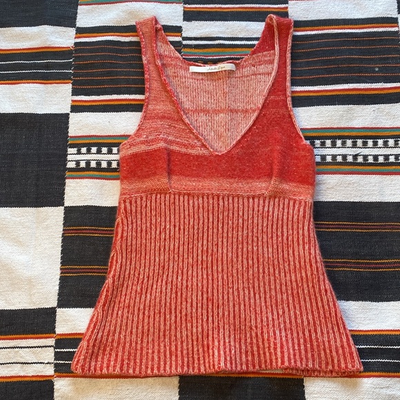 Beautiful Abeille Ligne Knit Tank Top Blouse. V Neck. XS/S. Amazing Colors! - Picture 8 of 12
